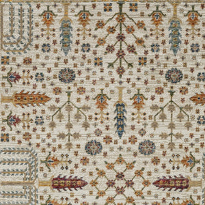 Homeroots 2' Inviting Ivory And Gold Oriental Area Rug - Stain Resistant, Stylish Design For Any Space 3' X 5' Polypropylene 575969