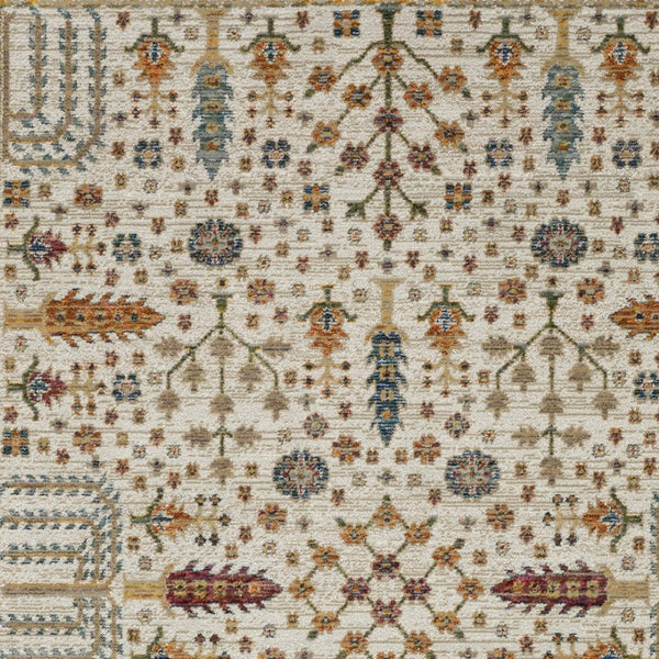 Homeroots 2' Inviting Ivory And Gold Oriental Area Rug - Stain Resistant, Stylish Design For Any Space 3' X 5' Polypropylene 575969