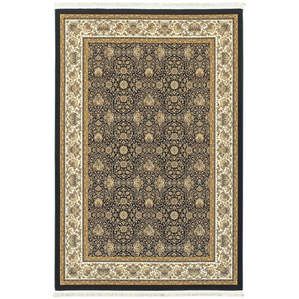 HomeRoots 4' Ivory Oriental Area Rug with Fringe – Timeless Elegance and Durability for Every Room in Your Home 7' X 10' 575971