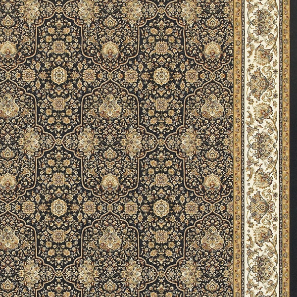 Homeroots 4' Navy Blue Oriental Area Rug With Fringe – Stylish, Stain-resistant Design For Every Home Space 7' X 10' Polypropylene 575971