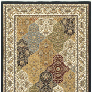 Homeroots 4' Navy Blue Oriental Area Rug With Fringe – Stylish, Stain-resistant Design For Every Home Space 7' X 10' Polypropylene 575972