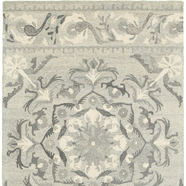 Homeroots 4' Elegant Wool Floral Hand-tufted Area Rug - Enrich Your Space With Artistic Charm And Style 5' X 8' Wool 575975