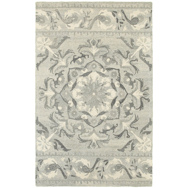 Homeroots 4' Elegant Wool Floral Hand-tufted Area Rug - Enrich Your Space With Artistic Charm And Style 5' X 8' Wool 575975