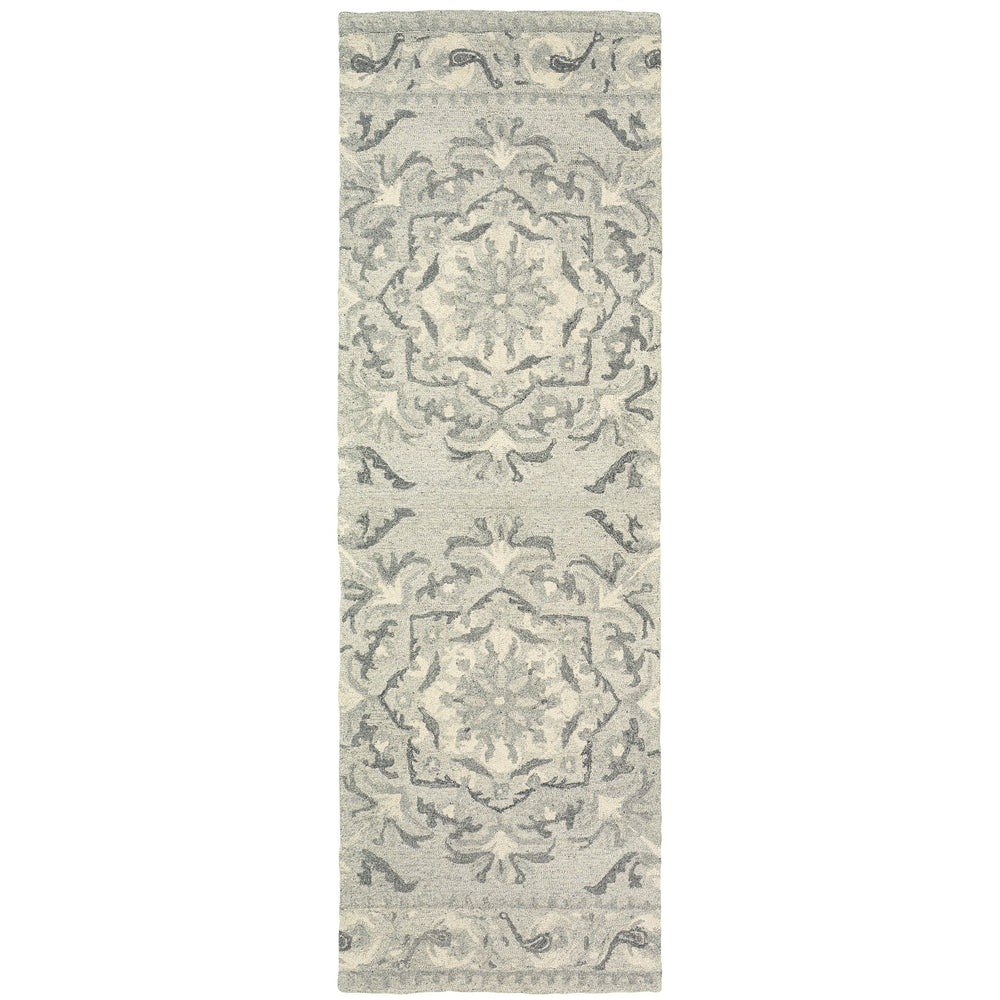 Homeroots 4' Elegant Wool Floral Hand-tufted Area Rug - Enrich Your Space With Artistic Charm And Style 8' Runner Wool 575976