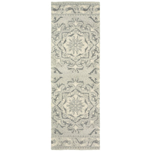 Homeroots 4' Elegant Wool Floral Hand-tufted Area Rug - Enrich Your Space With Artistic Charm And Style 8' Runner Wool 575976