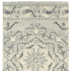 Homeroots 4' Elegant Wool Floral Hand-tufted Area Rug - Enrich Your Space With Artistic Charm And Style 8' Runner Wool 575976