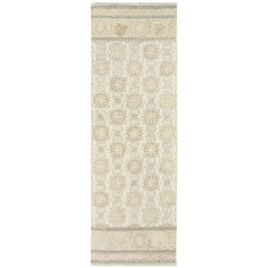 Homeroots 4' Elegant Hand-tufted Wool Floral Area Rug In Ash Gray - Perfect For Enhancing Your Living Space 8' Runner Wool 575978