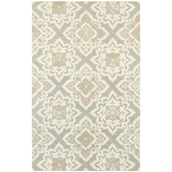 Homeroots 4' Stylish Gray Wool Geometric Hand-tufted Area Rug For Cozy Home Décor And Warmth 5' X 8' Wool 575981