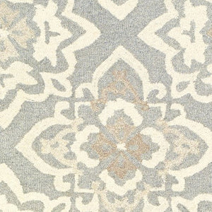 Homeroots 4' Stylish Gray Wool Geometric Hand-tufted Area Rug For Cozy Home Décor And Warmth 8' Runner Wool 575982