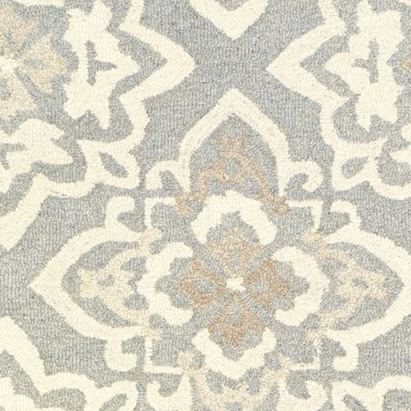 Homeroots 4' Stylish Gray Wool Geometric Hand-tufted Area Rug For Cozy Home Décor And Warmth 8' Runner Wool 575982