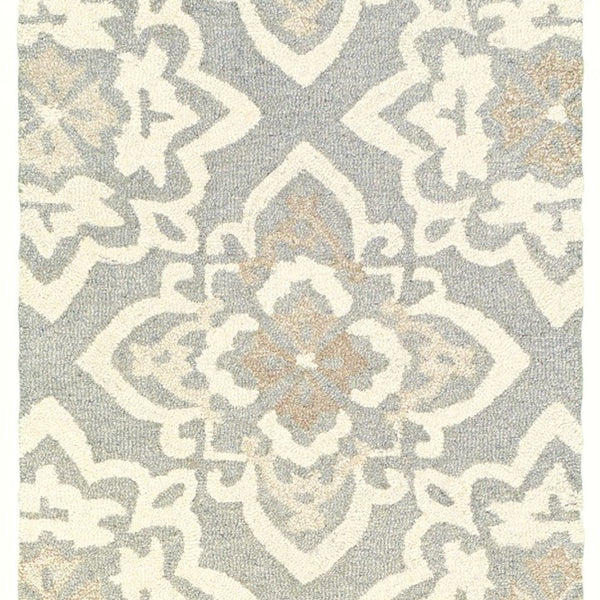 Homeroots 4' Stylish Gray Wool Geometric Hand-tufted Area Rug For Cozy Home Décor And Warmth 8' Runner Wool 575982