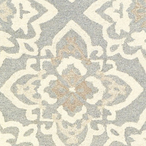 Homeroots 4' Stylish Gray Wool Geometric Hand-tufted Area Rug For Cozy Home Décor And Warmth 8' Runner Wool 575982