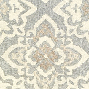 Homeroots 4' Stylish Gray Wool Geometric Hand-tufted Area Rug For Cozy Home Décor And Warmth 8' Runner Wool 575982