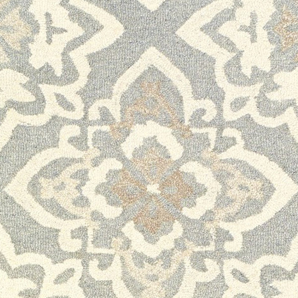 Homeroots 4' Stylish Gray Wool Geometric Hand-tufted Area Rug For Cozy Home Décor And Warmth 8' Runner Wool 575982