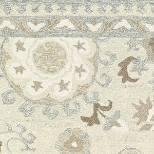 Homeroots 4' Ivory Floral Hand-tufted Area Rug - Elegant Wool Design For Cozy, Neutral Home Decor Solutions 8' Runner Wool 575984