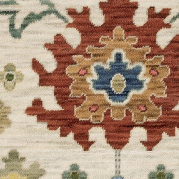 Homeroots 2' Gray Blue And Yellow Oriental Area Rug With Fringe – Stylish Design To Enhance Your Home Decor 5' X 8' Wool Blend 575987