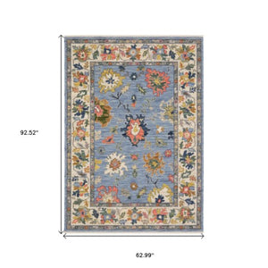 Homeroots 2' Cozy Gray Oriental Area Rug With Fringe - Elevate Your Space With Timeless Style And Warmth 5' X 8' Wool Blend 575988