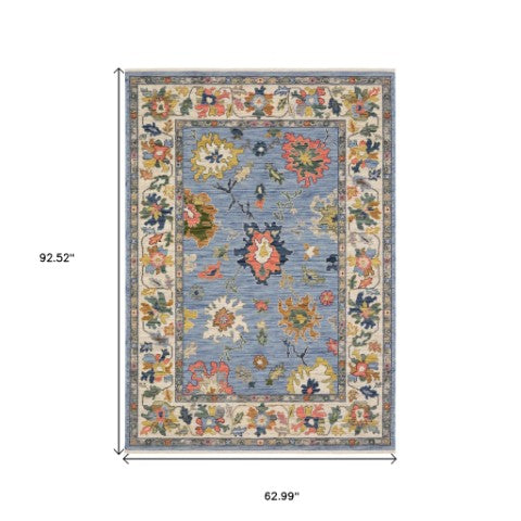 Homeroots 2' Cozy Gray Oriental Area Rug With Fringe - Elevate Your Space With Timeless Style And Warmth 5' X 8' Wool Blend 575988