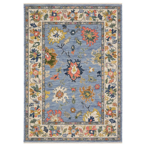 HomeRoots 6' Elegant Blue Green and Ivory Oriental Runner Rug with Fringe for Classic Home Décor Appeal 5' X 8' 575988