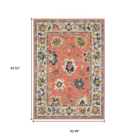 Homeroots 2' Cozy Gray Oriental Area Rug With Fringe - Elevate Your Space With Timeless Style And Warmth 5' X 8' Wool Blend 575989