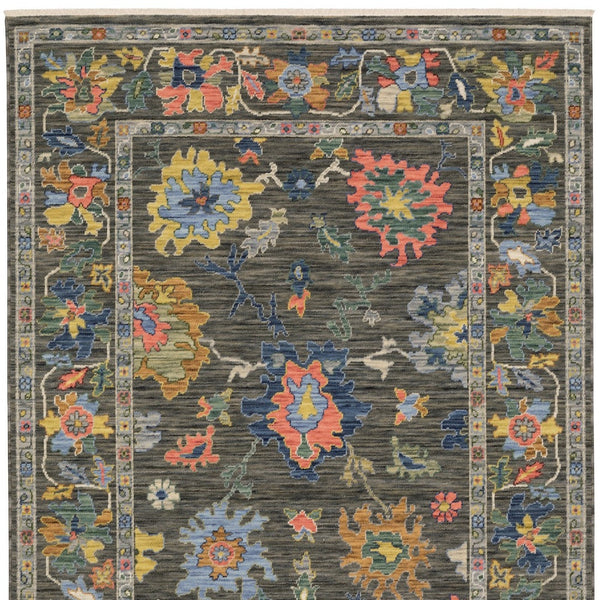 Homeroots 2' Cozy Gray Oriental Area Rug With Fringe - Elevate Your Space With Timeless Style And Warmth 5' X 8' Wool Blend 575990