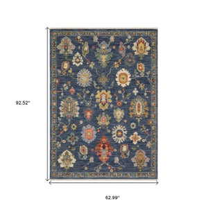 Homeroots 2' Yellow Oriental Area Rug With Fringe - Timeless Design For Cozy Home Decor And Warmth 5' X 8' Wool Blend 575991