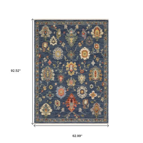 Homeroots 2' Yellow Oriental Area Rug With Fringe - Timeless Design For Cozy Home Decor And Warmth 5' X 8' Wool Blend 575991