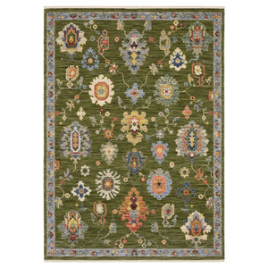 Homeroots 2' Yellow Oriental Area Rug With Fringe - Timeless Design For Cozy Home Decor And Warmth 5' X 8' Wool Blend 575992