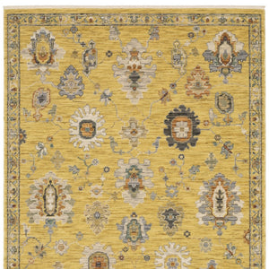 Homeroots 2' Yellow Oriental Area Rug With Fringe - Timeless Design For Cozy Home Decor And Warmth 5' X 8' Wool Blend 575993