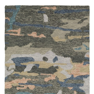 HomeRoots 5' Abstract Gray and Blue Hand-Tufted Wool Area Rug - Soft, Durable, and Perfect for Any Room Decor 8' Runner 575994