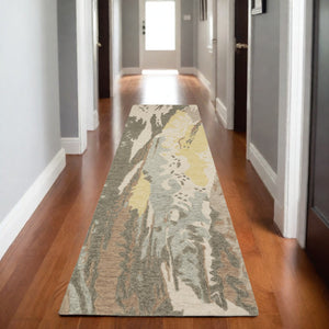 Homeroots 5' Beige Wool Abstract Hand-tufted Area Rug – Elevate Your Living Space With Style And Sophistication 8' Runner Wool 575995