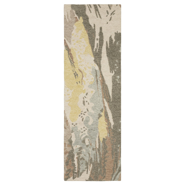 Homeroots 5' Beige Wool Abstract Hand-tufted Area Rug – Elevate Your Living Space With Style And Sophistication 8' Runner Wool 575995