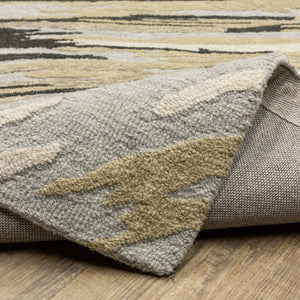 HomeRoots 5' Gray Wool Abstract Hand-Tufted Area Rug - Contemporary Artistry and Cozy Comfort for Your Home 8' Runner 575998