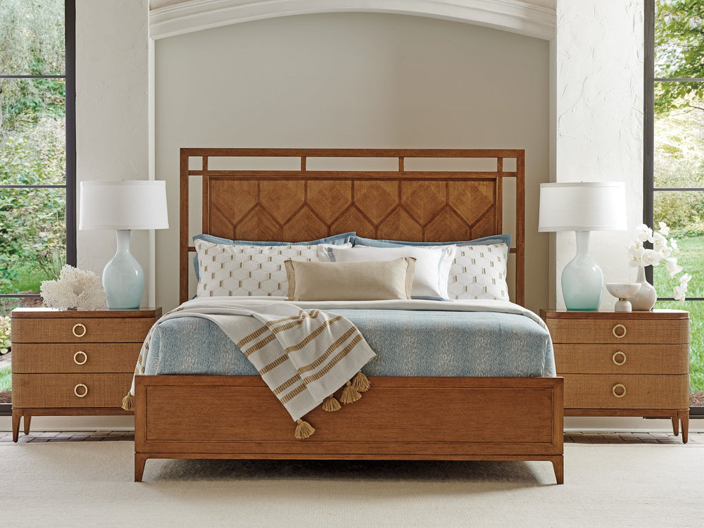 Lexington Tommy Bahama Home Rancho Mirage Panel Bed: Elegant Hexagonal Design With Open Architecture For Timeless Home Luxury Sonoran  575-135c