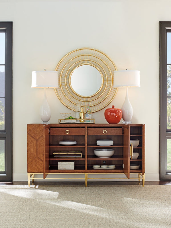 Lexington Tommy Bahama Home Ambrose Sunburst Round Mirror In Gold-finished Silver Leaf – Luxurious Design For Elegant Spaces Sonoran  575-201