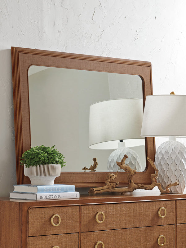 Lexington Tommy Bahama Home Keaton Rectangular Mirror - Elegant Raffia Frame For A Chic, Versatile Home Décor Statement Piece Sonoran  575-206