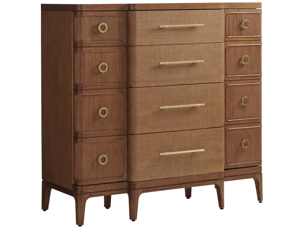 Lexington Tommy Bahama Home Remington Gentleman's Chest - Luxurious Storage With Woven Raffia, Adjustable Shelves & Modern Design Sonoran  575-329