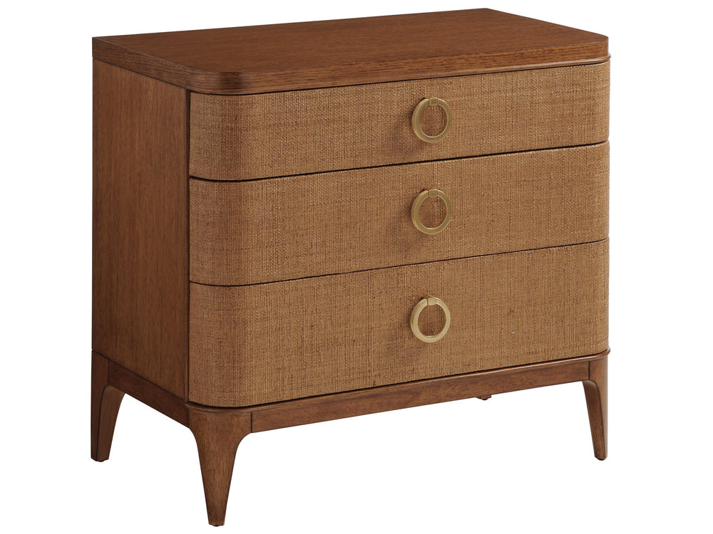 Lexington Tommy Bahama Home Moreno Nightstand - Elegant Woven Raffia Design With Soft Close Drawers For Luxurious Bedroom Style Sonoran  575-621