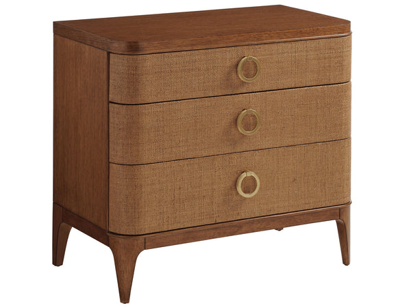 Lexington Tommy Bahama Home Moreno Nightstand - Elegant Woven Raffia Design With Soft Close Drawers For Luxurious Bedroom Style Sonoran  575-621
