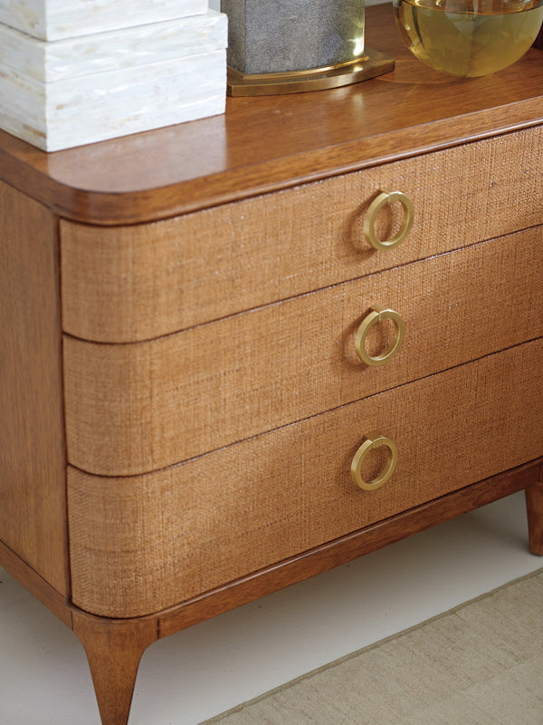 Lexington Tommy Bahama Home Moreno Nightstand - Elegant Woven Raffia Design With Soft Close Drawers For Luxurious Bedroom Style Sonoran  575-621