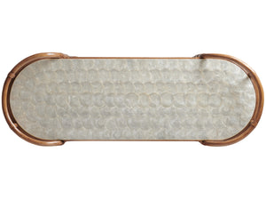 Lexington Tommy Bahama Home Toscana Rattan Mobile Bar Cart - Luxurious Design With Capiz Shell Top And Elegant Gold Accents Sonoran  575-862