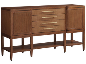 Lexington Tommy Bahama Home Eagle Falls Sideboard: Elegant Mid-century Modern Design With Woven Raffia & Adjustable Shelves Sonoran  575-869