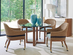 Lexington Tommy Bahama Home Sheridan Glass Top Dining Table With Elegant Carved Bamboo Base For Contemporary Home Décor Sonoran  575-870-48c