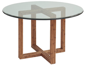 Lexington Tommy Bahama Home Sheridan Glass Top Dining Table With Elegant Carved Bamboo Base For Contemporary Home Décor Sonoran  575-870-42c