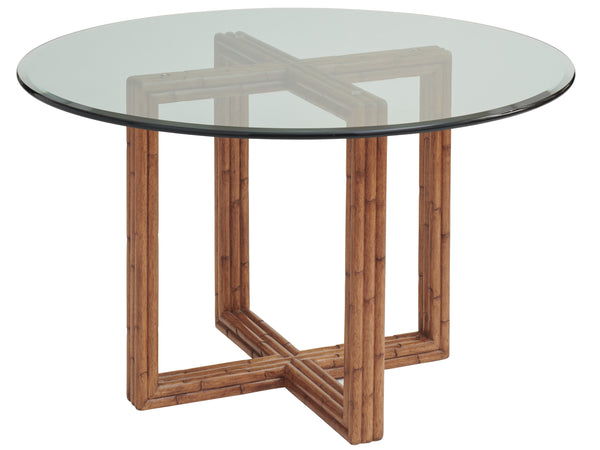 Lexington Tommy Bahama Home Sheridan Glass Top Dining Table With Elegant Carved Bamboo Base For Contemporary Home Décor Sonoran  575-870-42c