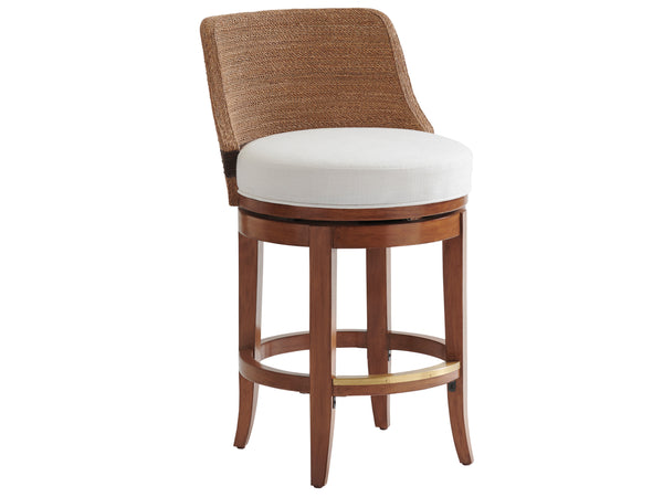Lexington Tommy Bahama Home Kipton Swivel Stool - Luxurious Palm Desert Inspired Design With Twisted Rope Back And Gold Accents Sonoran  575-895-01