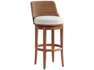 Lexington Tommy Bahama Home Kipton Swivel Stool - Luxurious Palm Desert Inspired Design With Twisted Rope Back And Gold Accents Sonoran  575-896-01