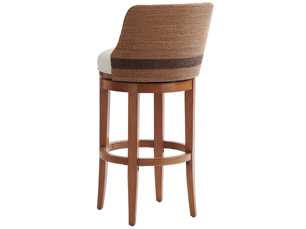 Lexington Tommy Bahama Home Kipton Swivel Stool - Luxurious Palm Desert Inspired Design With Twisted Rope Back And Gold Accents Sonoran  575-896-01