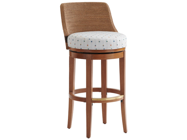 Lexington Tommy Bahama Home Kipton Swivel Stool - Luxurious Palm Desert Inspired Design With Twisted Rope Back And Gold Accents Sonoran  575-896-40