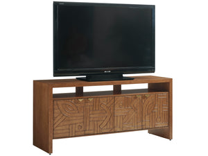 Lexington Tommy Bahama Home Manning Media Console - Stylish Palm Desert-inspired Design With Rattan Accents & Cord Management Solutions Sonoran  575-907